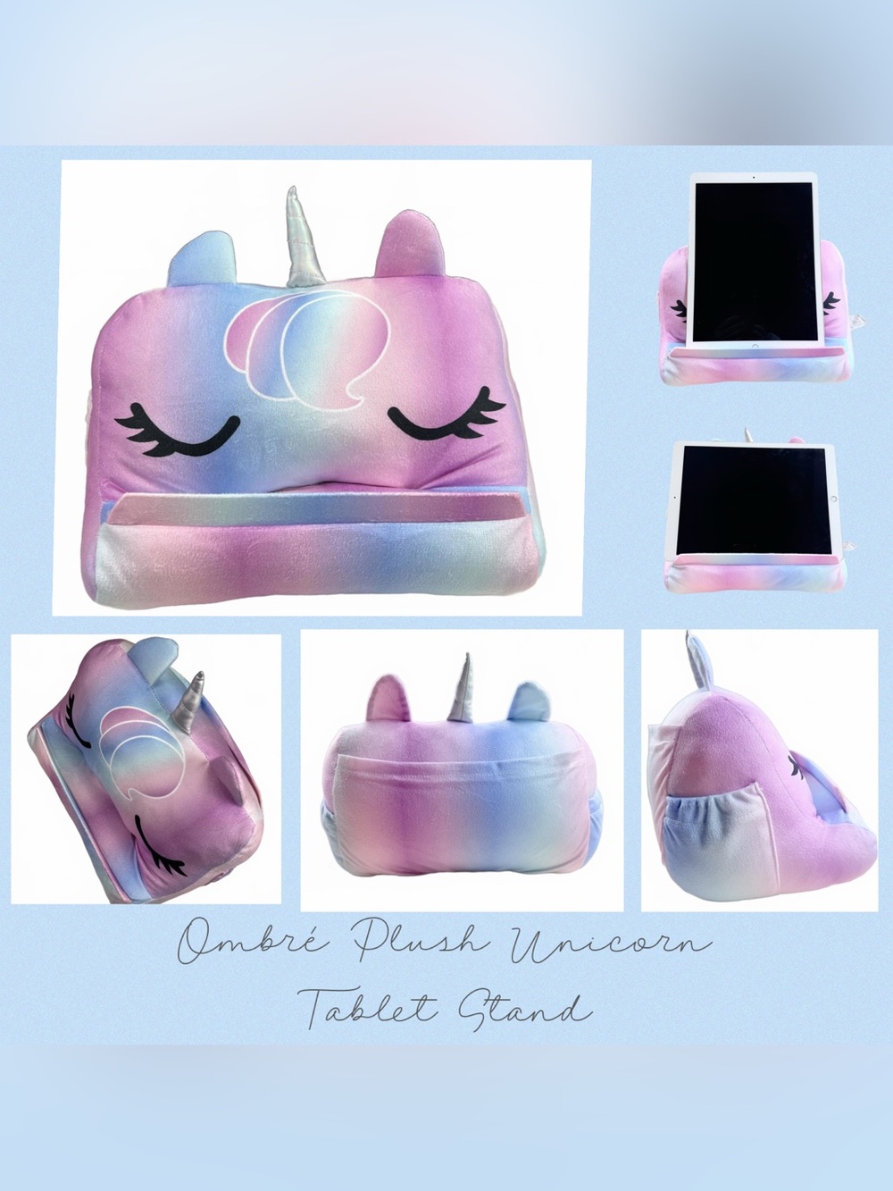 Unicorn Plush Kids Tablet Holder Pillow